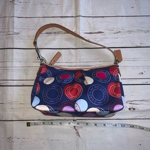 Navy Red Blue circle single mini purse